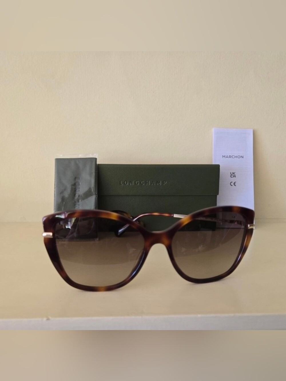 Longchamp Women's Tortoiseshell Sunglasses with Brown Gradient Lenses